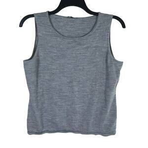 Lafayette 148 Wool Top Women's XL Gray‎ Tank Crew Neck Basic Layer Minimal